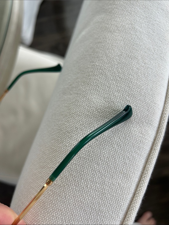 Miu Miu Pink Gradient Rimless Sunglasses with Gold Temples and Green Tips main image 7